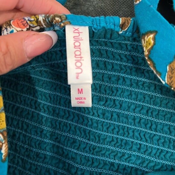 🔥Xhilaration Teal Floral Top🔥 - Picture 5 of 7